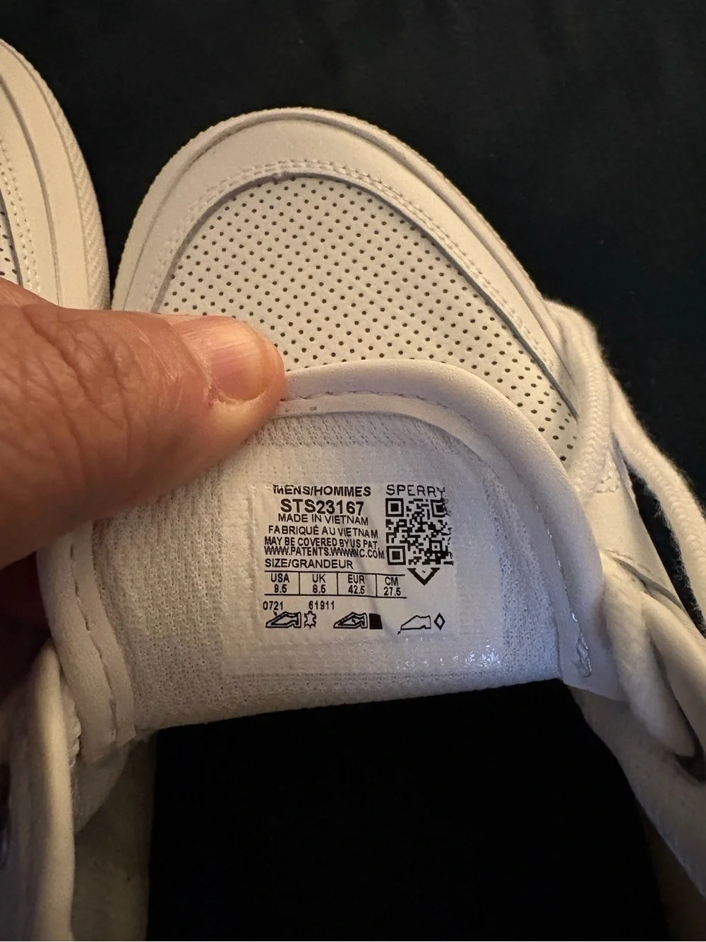 Sperry Men's White Perforated Leather Boat Sneakers